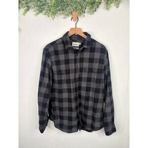 ‼️3/$30‼️ Goodfellow Black Buffalo Plaid Button Up Shirt Large Flannel